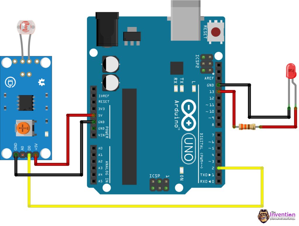 สอนการใช้งาน LDR Module กับบอร์ด Arduino UNO ควบคุมการเปิด-ปิดหลอดไฟ ...